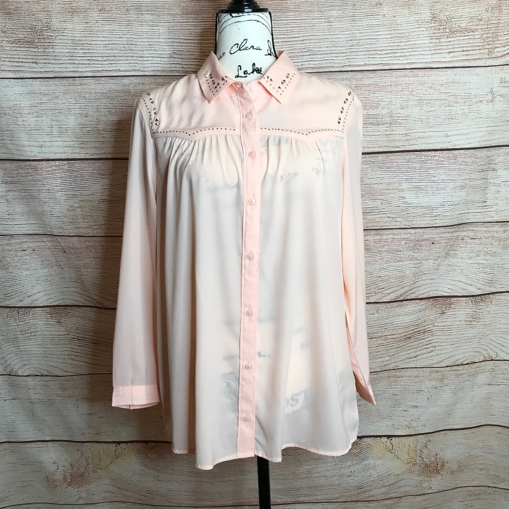 *FLAW* American Eagle | XL | Pink Sheer Blouse